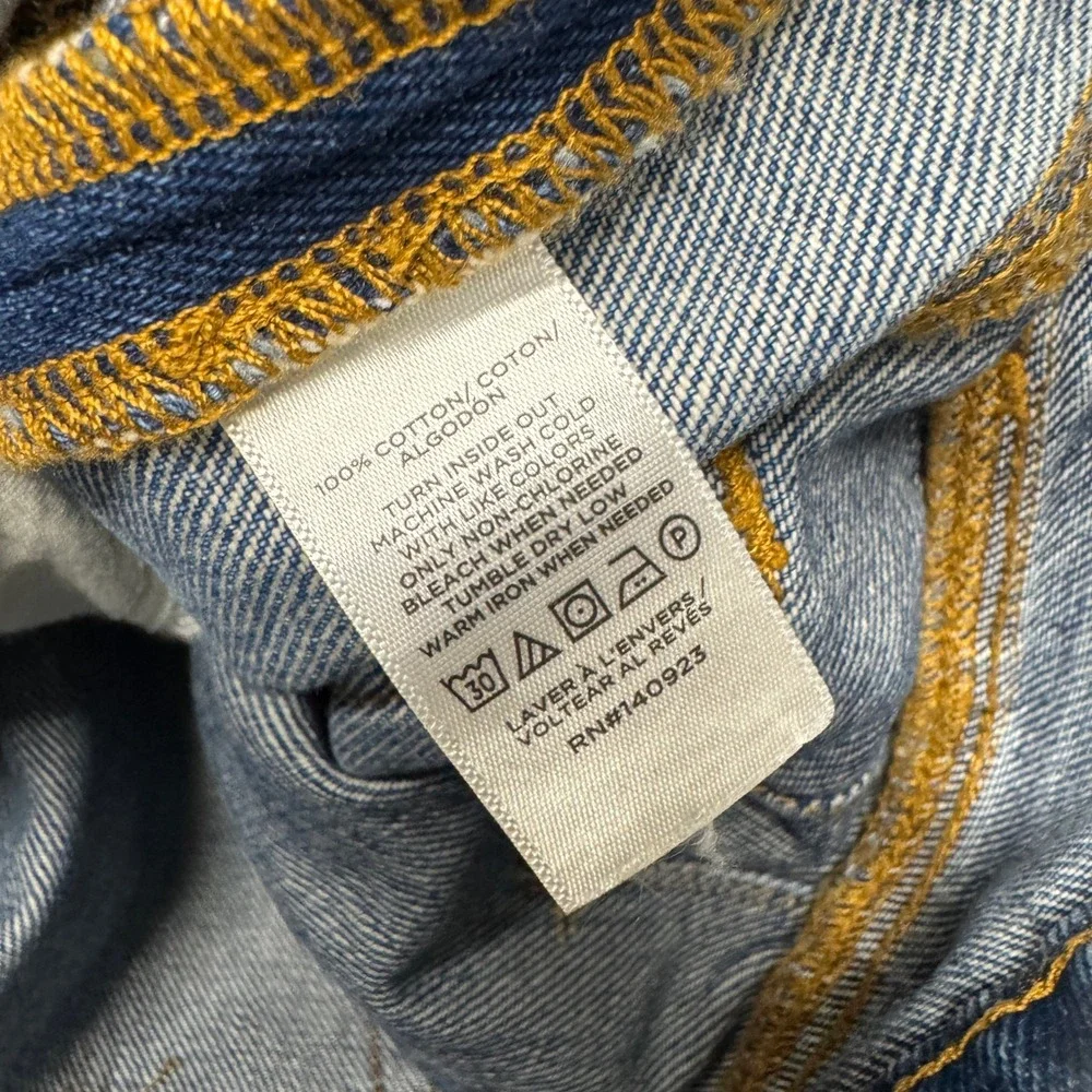 Rivete Barrel Jeans Womens 27 Petite 27P (29x25) Blue High Rise Denim Boho Crop